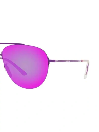 Shop Balenciaga Bb0013s Aviator-frame Sunglasses In Purple