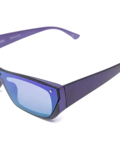 Shop Balenciaga Shield Rectangular-frame Sunglasses In Purple
