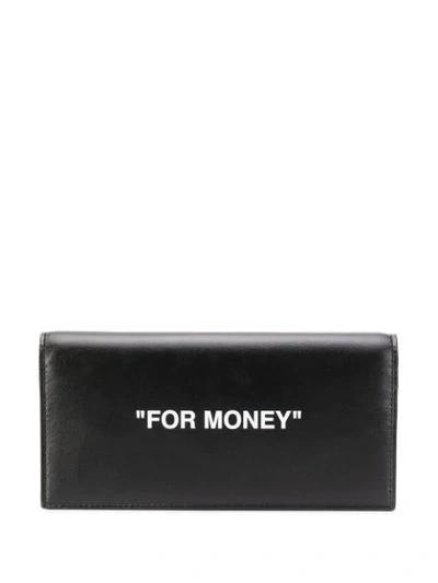 Shop Off-white Quote-print Wallet In Black