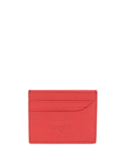 Shop Manokhi Crocodile-embossed Leather Cardholder In Red