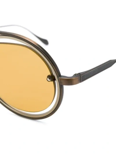 Shop Giorgio Armani Round-frame Sunglasses In Metallic