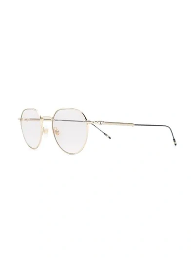 Montblanc Established Oval Frame Glasses In Gold