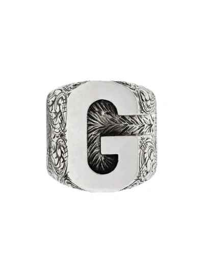 Shop Gucci G Letter Ring In Silver