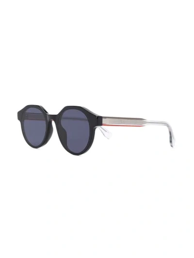 Shop Fendi Tinted Round Frame Sunglasses In Black