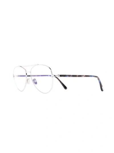 Shop Tom Ford Aviator-frame Glasses In Silver