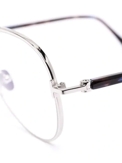 Shop Tom Ford Aviator-frame Glasses In Silver