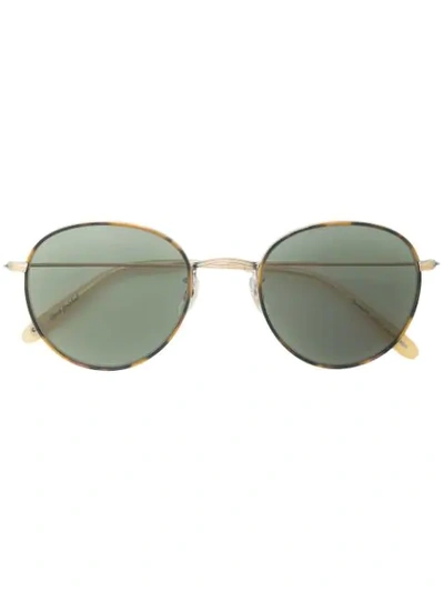 Shop Garrett Leight Paloma Round Frame Sunglasses In Brown