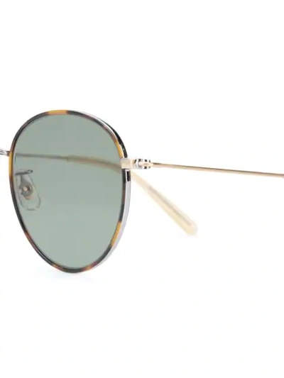 Shop Garrett Leight Paloma Round Frame Sunglasses In Brown