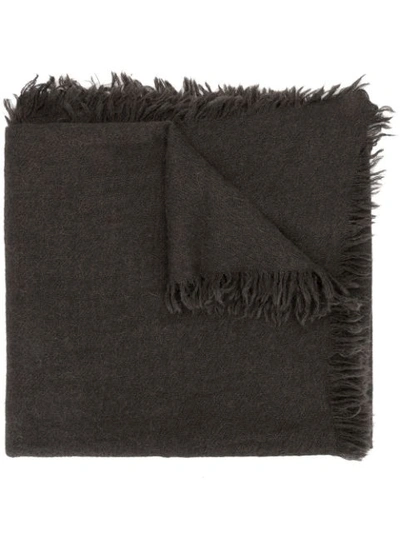 Shop Rick Owens Fringed Edge Scarf In Black