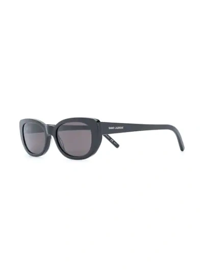 Shop Saint Laurent Sl316 Betty Rounded Sunglasses In Black
