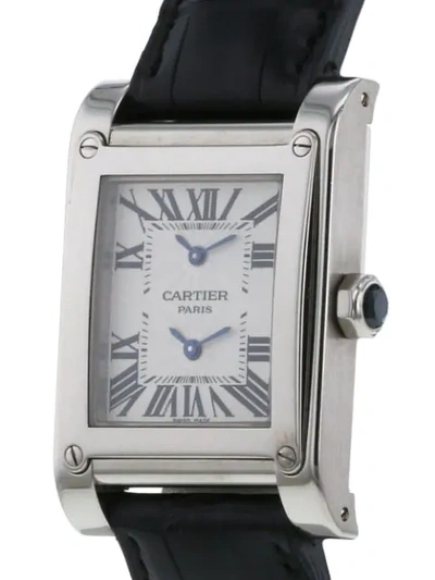 Pre-owned Cartier 1990  Tank À Vis 28mm In Silver