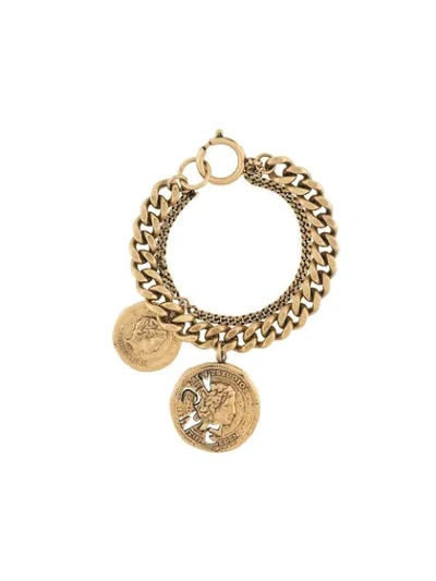 Shop Acne Studios Vintage Coin Chunky Chain Bracelet In Gold