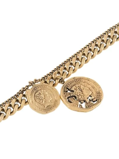 Shop Acne Studios Vintage Coin Chunky Chain Bracelet In Gold