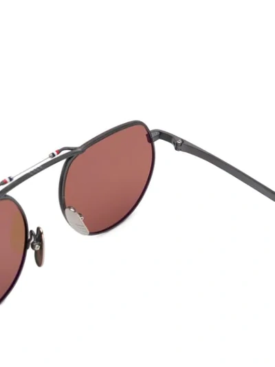 Shop Thom Browne Tb918 Pilot-frame Sunglasses In Black