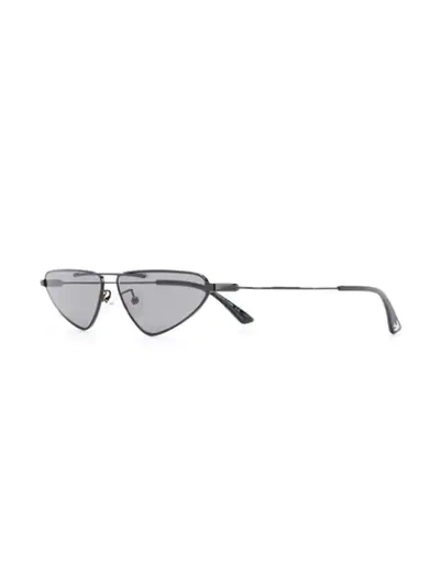 Shop Mcq By Alexander Mcqueen Narrow Tinted Sunglasses In Black