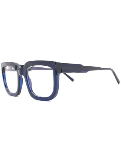 Shop Kuboraum Two-toned Square Frame Glasses In Blue