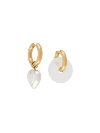 Shop Timeless Pearly Heart-embellished Hoop Earrings In Gold