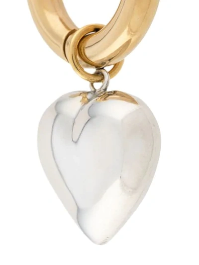 Shop Timeless Pearly Heart-embellished Hoop Earrings In Gold
