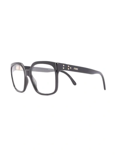 Shop Fendi Oversized Square Frame Glasses In Black