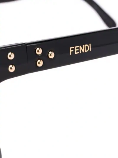 Shop Fendi Oversized Square Frame Glasses In Black
