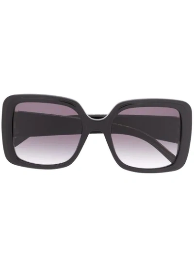 Shop Elie Saab Oversized-frame Logo Sunglasses In Black