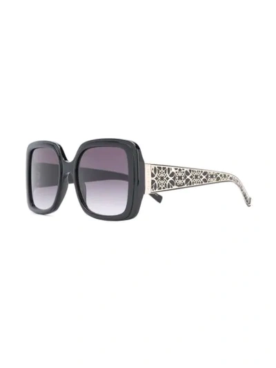 Shop Elie Saab Oversized-frame Logo Sunglasses In Black