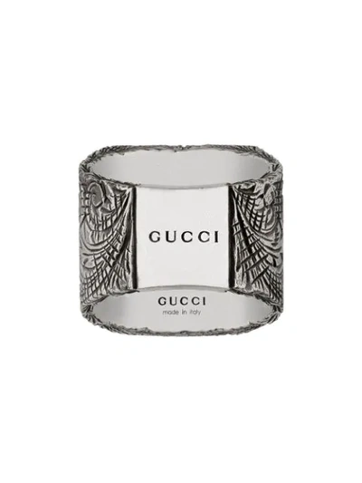 Shop Gucci V Letter Ring In Silver