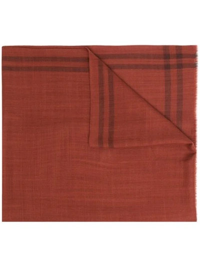 Shop Mackintosh Check-pattern Scarf In Brown
