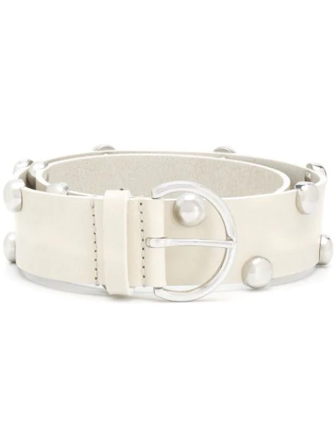 white studded belt