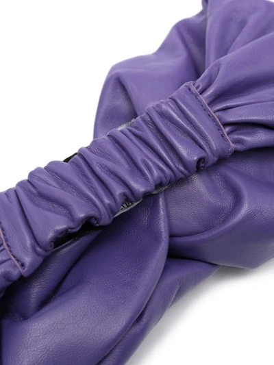 Shop Manokhi Knotted Leather Headband In Purple