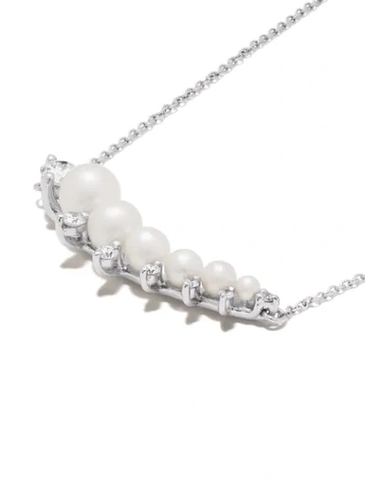 Shop Annoushka 18kt White Gold Diamonds & Pearls Necklace In 18ct White Gold