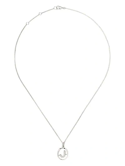 Shop Annoushka 14kt White Gold Diamond Initial J Necklace In 18ct White Gold