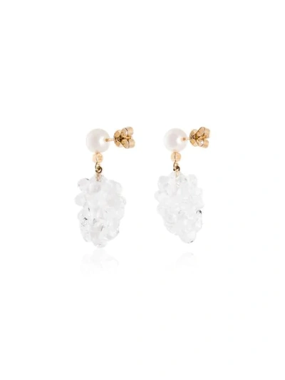 Shop Sophie Bille Brahe 14kt Yellow Gold Grappolo Diamond Drop Earrings