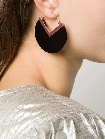 Shop Isabel Marant Geometric Mismatched Drop Earrings In Black