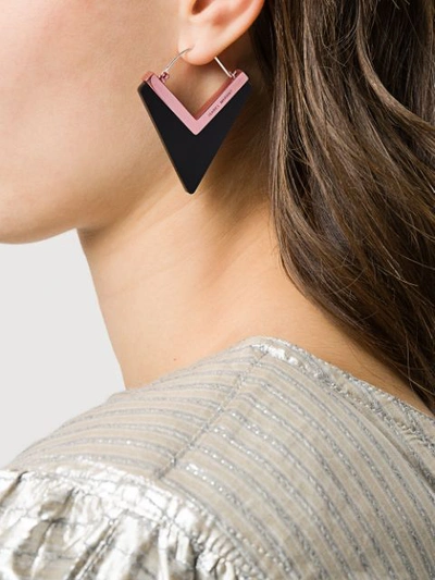 Shop Isabel Marant Geometric Mismatched Drop Earrings In Black