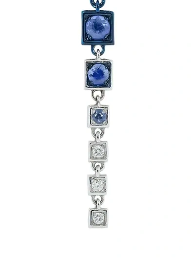 Shop Mariani 18kt White Gold Erte Blue Sapphire And Diamond Drop Earrings In Whtgold
