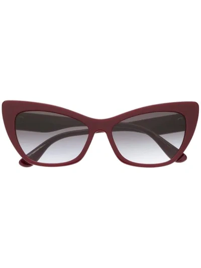 Shop Dolce & Gabbana Cat Eye Sunglasses In Red