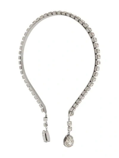 Shop Burberry Crystal-embellished Hairband In Silver