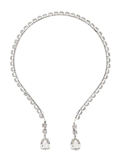 Shop Burberry Crystal-embellished Hairband In Silver