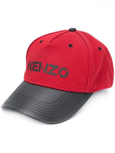 Shop Kenzo Logo Printed Baseball Cap In Red