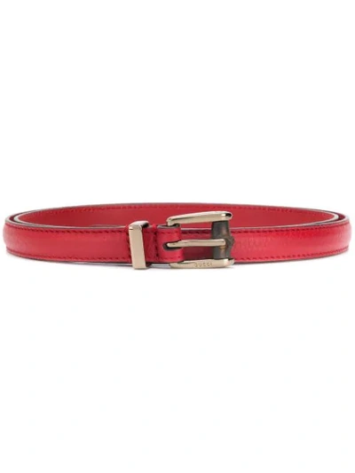 Shop Gucci Classic Buckle Belt In Red