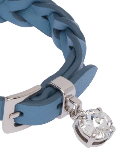 Shop Miu Miu Crystal-embellished Bracelet In Blue