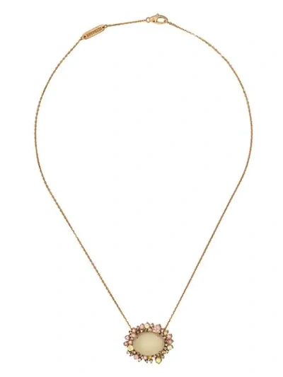 Shop Brumani 18kt Rose Gold Baobá Diamond And Gemstone Pendant Necklace In Rose Gold And Green Gemstone