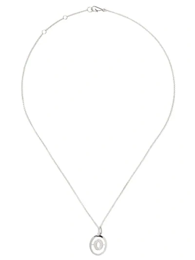 Shop Annoushka 14kt White Gold Diamond Initial O Necklace In 18ct White Gold