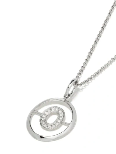 Shop Annoushka 14kt White Gold Diamond Initial O Necklace In 18ct White Gold