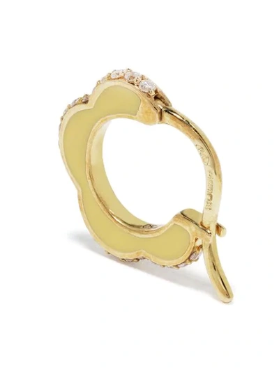 Shop Raphaele Canot 18kt Yellow Gold Happy Deco Diamond Mini Hoops