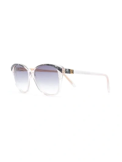 Pre-owned Saint Laurent 1980s Rectangular-frame Sunglasses In White