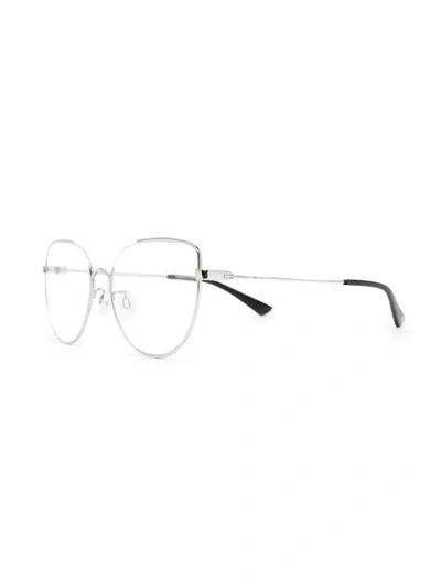 Shop Mcq By Alexander Mcqueen Oversized Cat-eye Frame Glasses In Silver