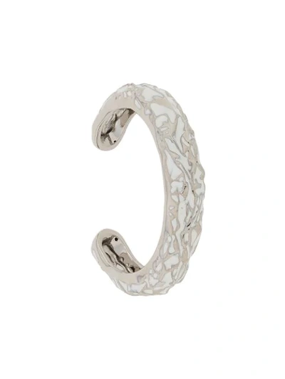 Shop Chloé Textured Cuff Bracelet In Silver