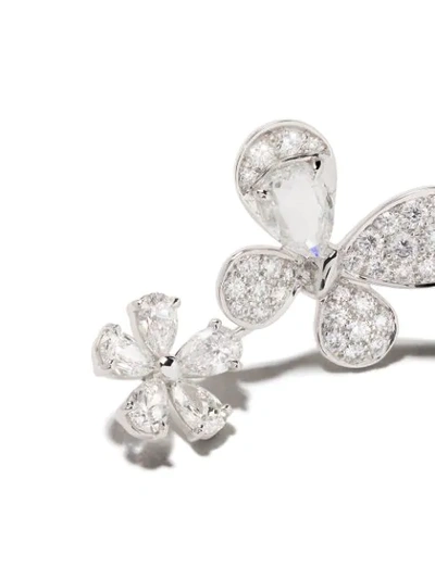 Shop David Morris 18kt White Gold Pixie Diamond Earrings